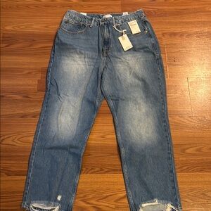 Good American Blue Relaxed Jeans with Vintage Wash